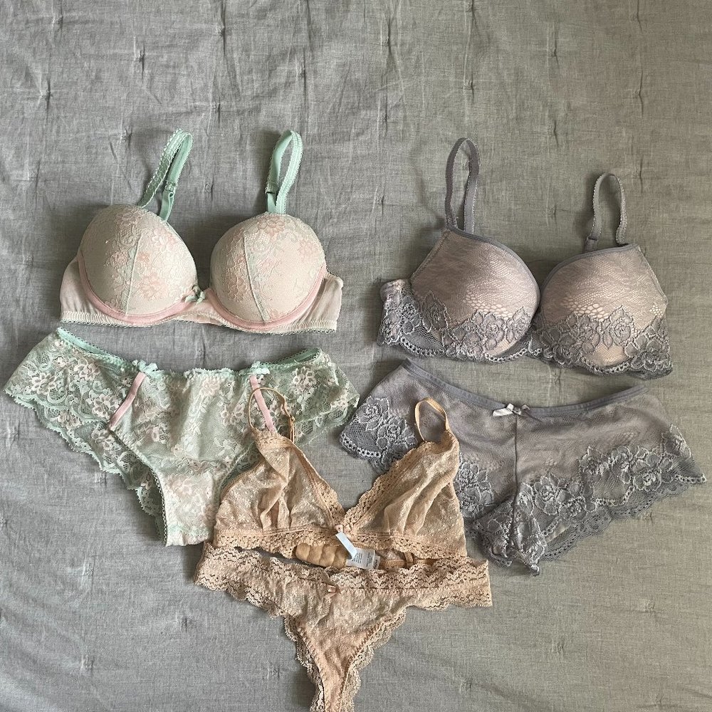 Lingerie Bras and Panties Set Bundle